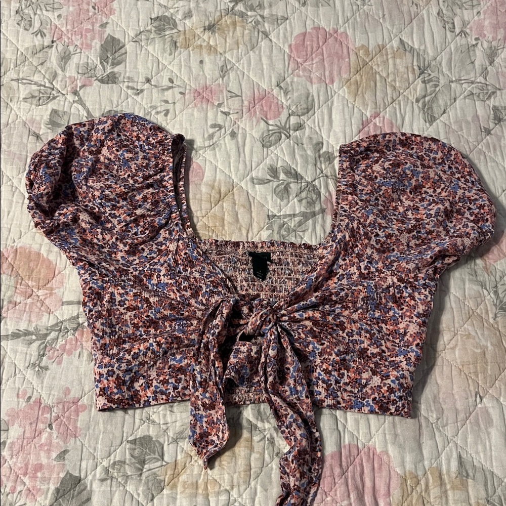 Wild Fable Floral Tie-Front Blouse